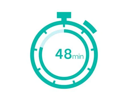48 minutes timer icon, 48 min digital timer. Clock and watch, timer, countdow Stock Illustration