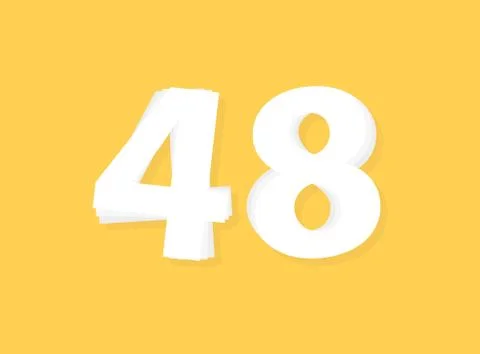 48 Number vector, modern layers design font. Eps10 illustration Stock Illustration