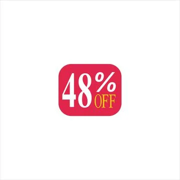 48 offer tag discount vector icon stamp on a white background Stock Illustration
