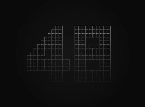 48 vector number made of metal chain link fence. For logo, brand label, desig Stock Illustration