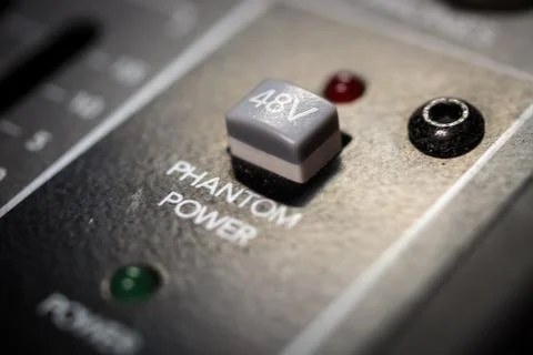 48 Volt Phantom Power Selector Switch 库存照片