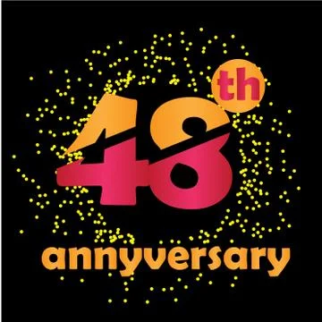 48 Year Anniversary Vector Template Design Illustration - Vector Stock Illustration
