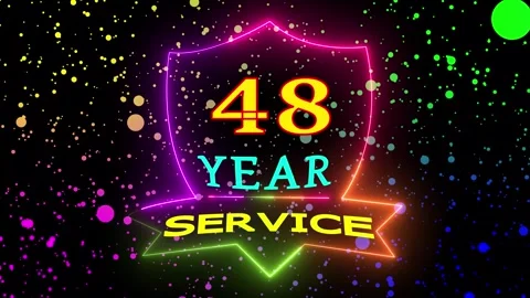 48 year service award animated neon text Vidéo 330511053