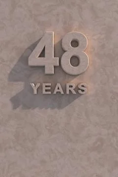 48 years 3d text Stock Illustration