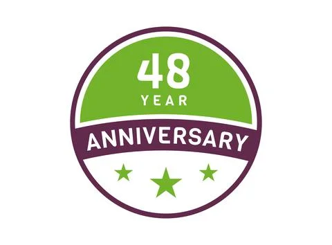 48 years anniversary image, 48 year Anniversary logo isolated on white back.. Stock Illustration