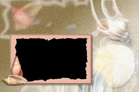 4812 Beach sand shells ocean water waves picture frame  Stock Footage 705756