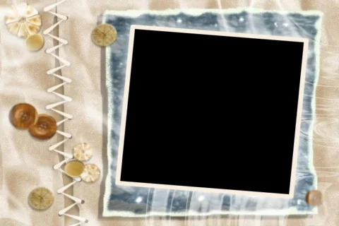 4843 beach waves buttons string picture photo frame  Stock Footage 704756