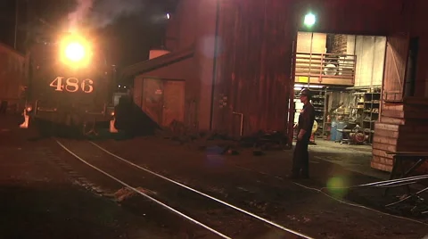 #486 to the ash pit and turntable Stock Footage 44189024