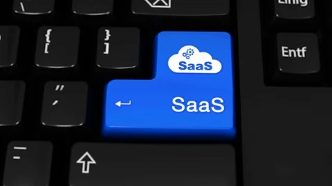 486. Saas Rotation Motion On Computer Keyboard Button. Stock Footage 95379009