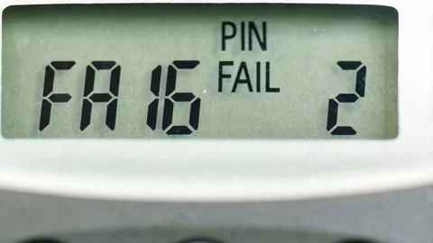 48613 Device Display Shows PIN Failure With Error Message Indicating Status.. Stock Footage 304168494