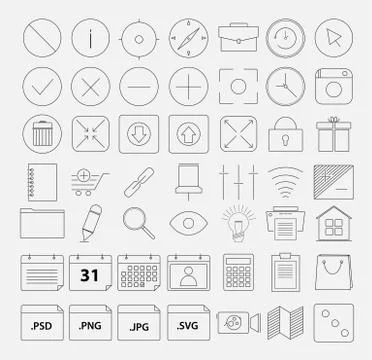 49 Fresh Icon Sets for Developers and Designers Stock Illustration