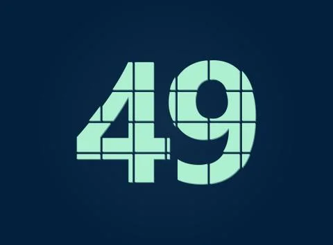 49 number, vector desing font.  Made of knife cut. For logo, brand label, des Stock Illustration