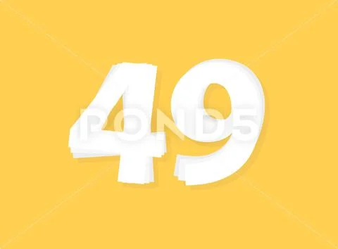 49 Number vector, modern layers design font. Eps10 illustration ...