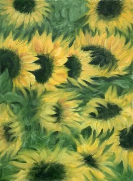 49 Sunflowers Stock Illustration