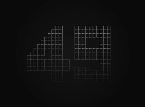49 vector number made of metal chain link fence. For logo, brand label, desig Stock Illustration