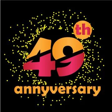 49 Year Anniversary Vector Template Design Illustration - Vector Stock Illustration