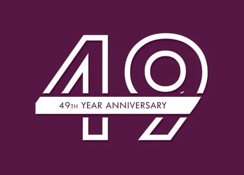 49 years anniversary image vector, 49th anniversary celebration logotype  Stock Illustration