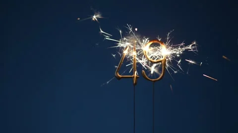 49 Years Celebration Festive Background Sparklers Stock Footage 323012506