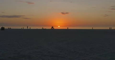 493 Sun Setting over the beach in Marco Island Florida Stock-Footage 134547735