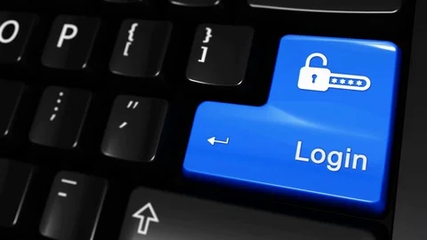 497. Login Moving Motion On Computer Keyboard Button. Stock Footage 95380047