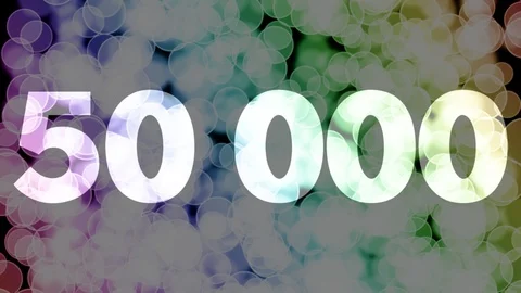 49999 to 50000 points, level, rank fade in/out animation with color boke Stock Footage 108538318