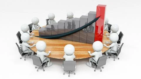 4d cinema rendering of the company's progress Illustrazione stock