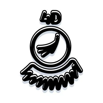 4d icon displaying hand waving gesture Stock Illustration