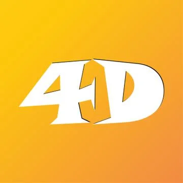 4D icon symbol Flat modern web design with long shadow and space for your text. Stock Illustration