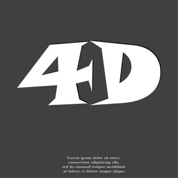 4D icon symbol Flat modern web design with long shadow and space for your text. Stock Illustration