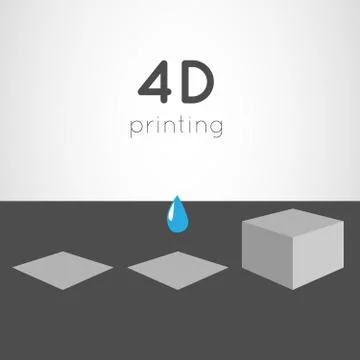 4D printing process Stock Illustration