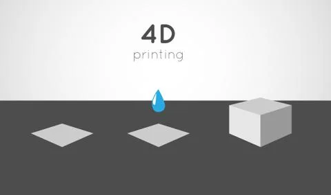 4D printing process Stock Illustration