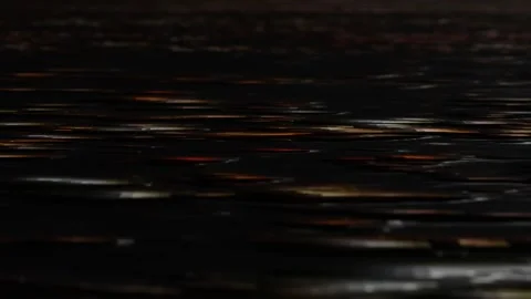 4endless forward movement over black pixel surface with orange spots. 3d render  Stock Footage 311824072