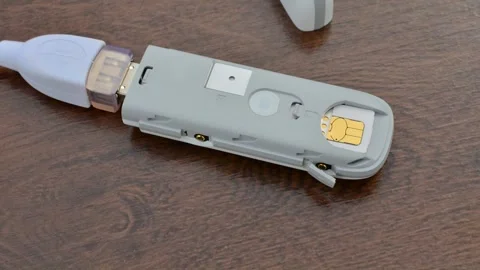 4G 5G 6G USB modem close-up, representing the advanced technology of fast a.. Stock Footage 260822679