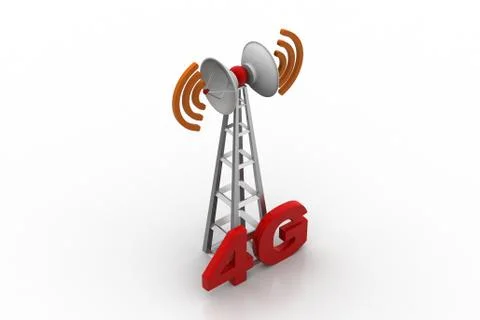 4G digital cellular telecommunication technology Free Stock Illustration