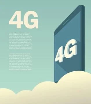 4G high speed mobile data technology for smartphones. Promotional poster or Stock Illustration