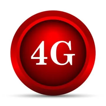 4G icon. Internet button on white background.. Stock Illustration