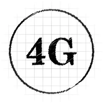 4G icon. Internet button on white background.. Stock Illustration
