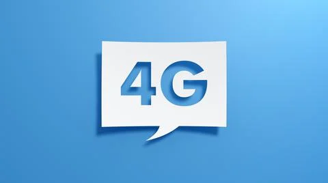 4G Mobile Internet Network Speech Bubble. 3D Render. 库存插图