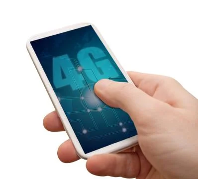4g mobile internet in smartphone Stock Photos