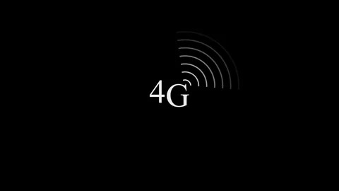 4.g network digital animation, black background. Stock Footage 337699899