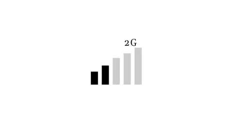4G network icon design in flat icon. 4G 3G 2G and E network icon animation in co Vídeos de archivo 332235062