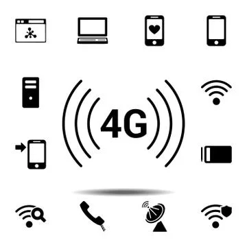 4G Network icon. Simple glyph vector element of Technology icons set for UI a Stock Illustration