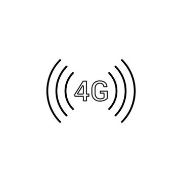 4G Network icon. Simple outline vector of technology set for UI and UX, websi Stock Illustration
