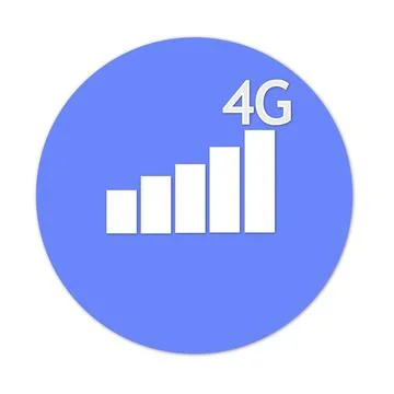 4G network icon on a white background. Illustrazione stock
