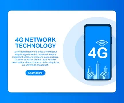 4G network wireless systems and internet. Communication network. Vector illus Stockillustratie