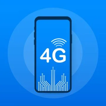 4G network wireless systems and internet. Communication network. Vector illus Stockillustratie