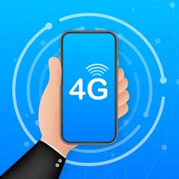 4G network wireless systems and internet. Communication network. Vector illus Stockillustratie