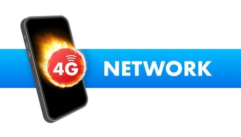 4G network wireless systems and internet. Communication network. Vector Illustrazione stock