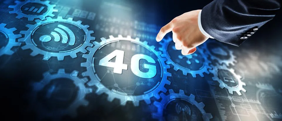 4G network wireless systems concept. Telecommunications Technology background Stock Photos
