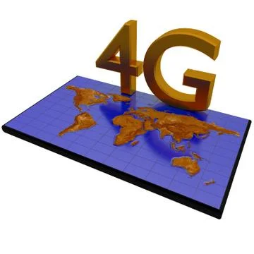 4G network on world map Stock Illustration